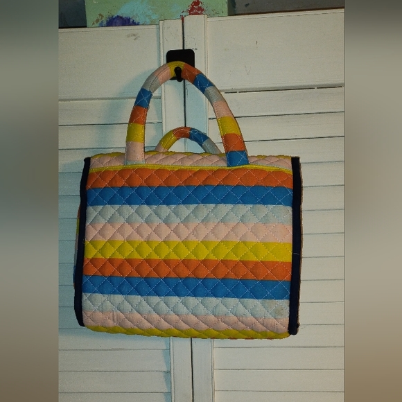 Dabney Lee Multi-Color Stripes Cosmetic Bag (Hangs on the back of the door) - Picture 4 of 4
